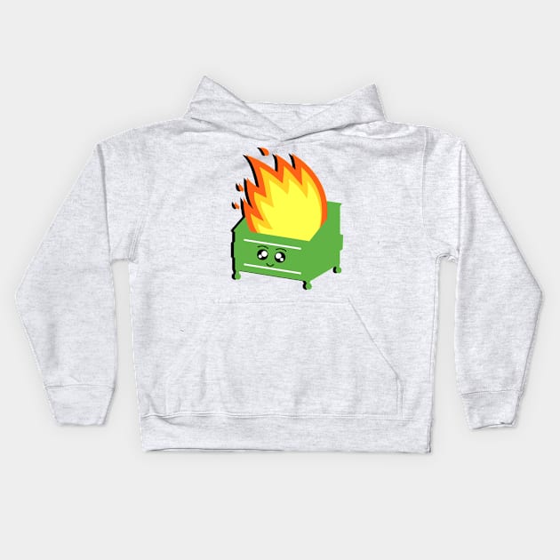 Dumpster Fire Kids Hoodie by KramerArt